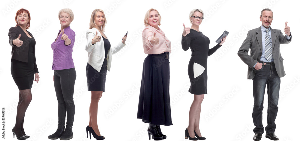 group of business people holding thumb up isolated group of business people holding thumb up isolated