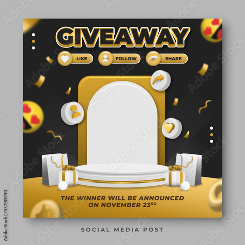 Giveaway social media banner template