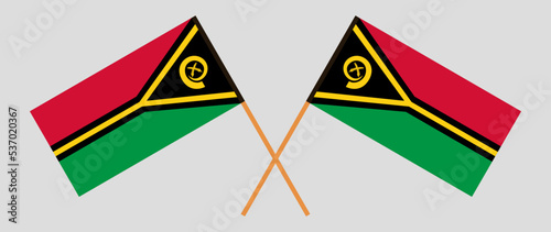 Crossed flags of Vanuatu. Official colors. Correct proportion