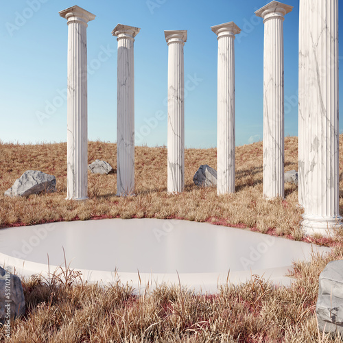 Podium with columns