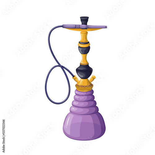 Hookah vector illustration. Cartoon isolated vintage chillum calabash with long pipe, mouthpiece and glass hooka bowl to smoke shisha and chill on smoking party in lounge bar, cafe or restaurant