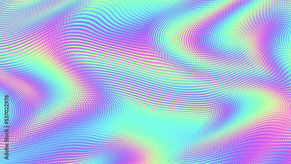 Seamless abstract holographic wavy background for loop playback. 4k viseo