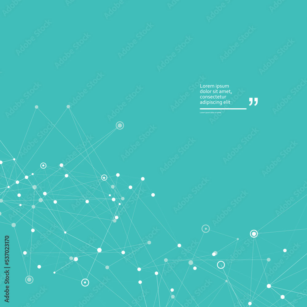Vector polygonal design with connecting dots and lines. Concept plexus technical background