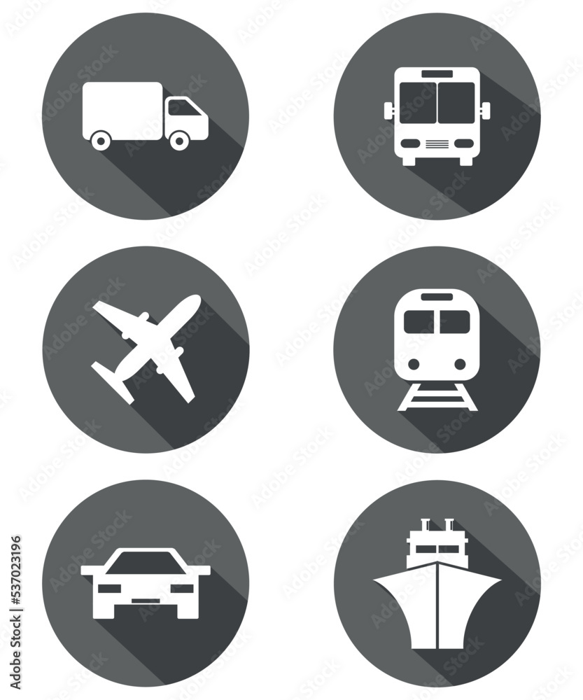 transportation icons set