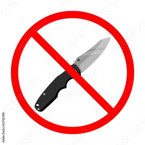Wallpaper Mural Knife ban sign. Knife forbidden. Dangerous weapon. Red prohibition sign. Vector illustration Torontodigital.ca
