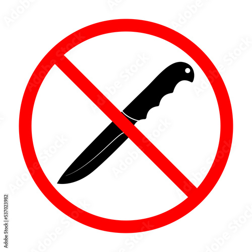 Wallpaper Mural Knife ban sign. Knife forbidden. Dangerous weapon. Red prohibition sign. Vector illustration Torontodigital.ca