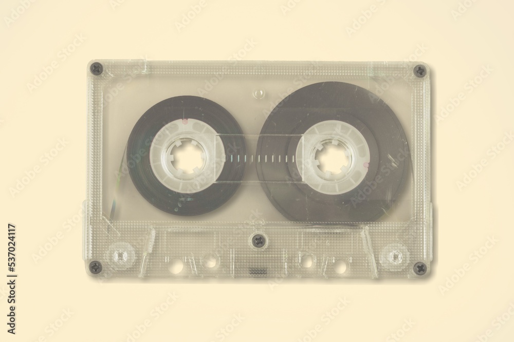 Fototapeta premium Retro old audio cassette on the desk