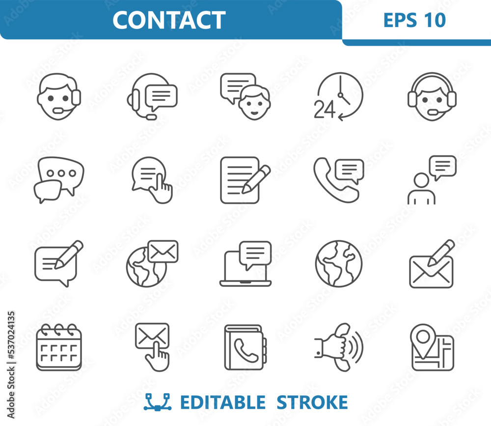 Contact Icons. Contact Us, Social Media, Communication Vector Icon Set Contact Icons. Contact Us, Social Media, Communication Vector Icon Set
