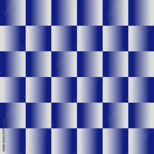 Blue gradient checkerboard pattern . Vector seamless pattern.