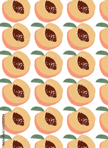 Pattern: peach and leaf