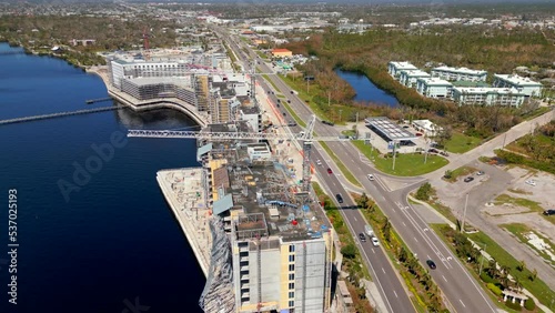 Aerial video scaffolding collapse Sunseeker Resort Charlotte Harbor  construction site Hurricane Ian damage photo