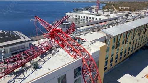 Aerial drone inspection video crane collapse at Sunseeker Resort Charlotte Harbor Hurricane Ian photo
