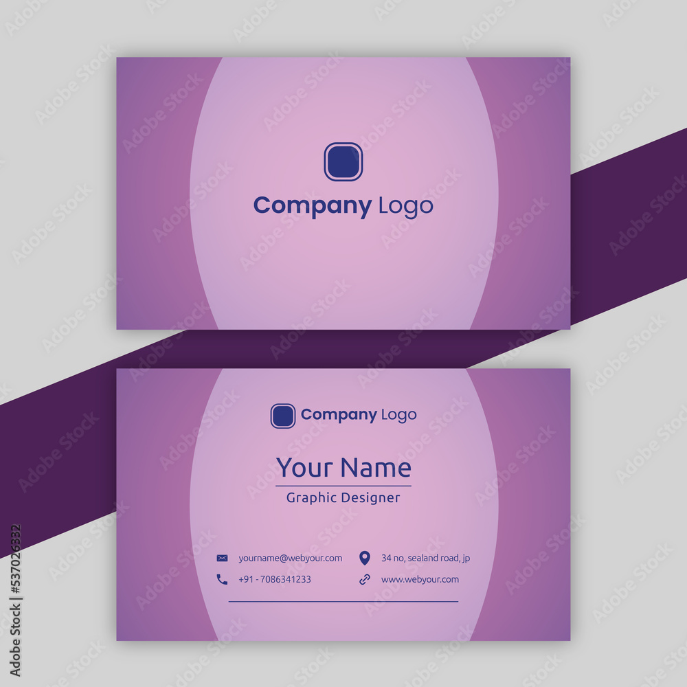 Naklejka premium modern eggplant visiting card