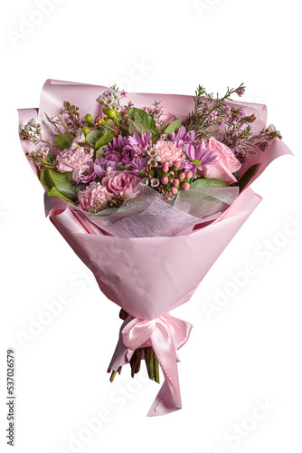Colorful bouquet of pink flowers 