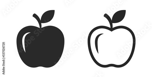 Apple icon set. Color drawing sign  symbol. Apple symbol. Apple icon illustration.