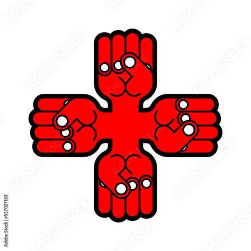 Fist symbol. Fists sign. Emblem for fight club