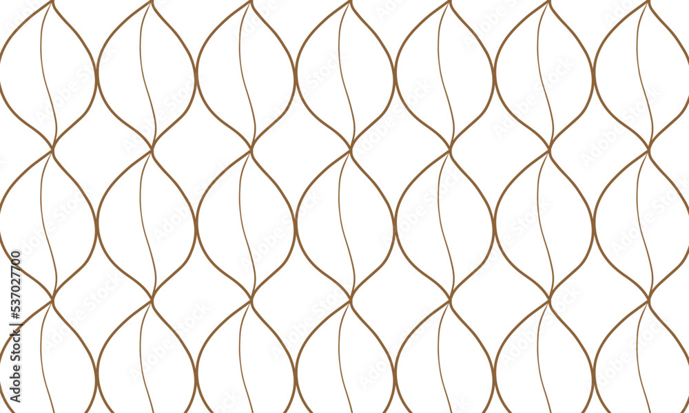 Fototapeta premium Modern simple geometric vector seamless pattern with gold flowers, line texture on white background. Light abstract floral wallpaper, bright tile ornament