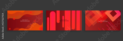 Set of abstract red presentation background