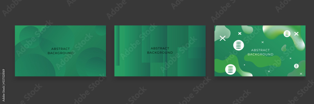 Set of abstract green presentation background Set of abstract green presentation background