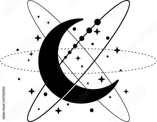 Vintage cosmic magical space vector