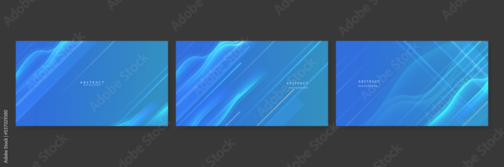 Set of abstract blue presentation background