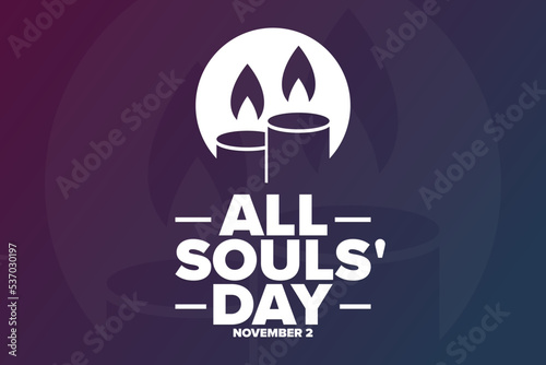 All Souls' Day. November 2. Holiday concept. Template for background, banner, card, poster with text inscription. Vector EPS10 illustration.