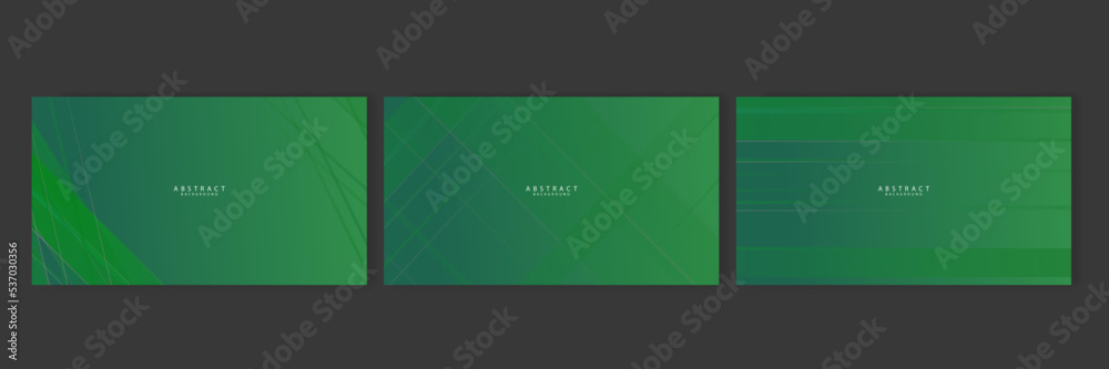Set of abstract green presentation background Set of abstract green presentation background