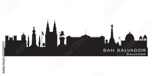 San Salvador city skyline vector silhouette photo