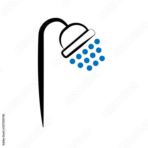 Illustration of a shower with water droplets