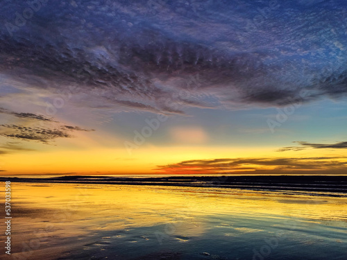 Beautiful sunset at Kuala Penyu beach  Sabah Borneo  Malaysia