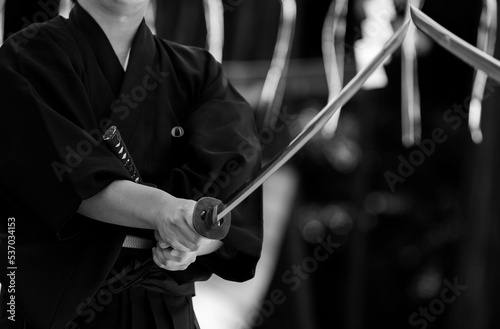 日本刀を構える人物（Demonstration of Japanese sword）