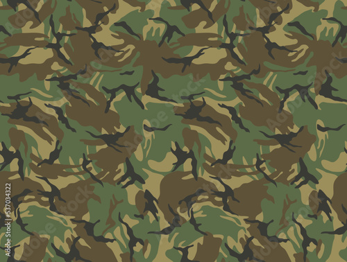 Army camouflage background, seamless vector pattern, military texture disguise