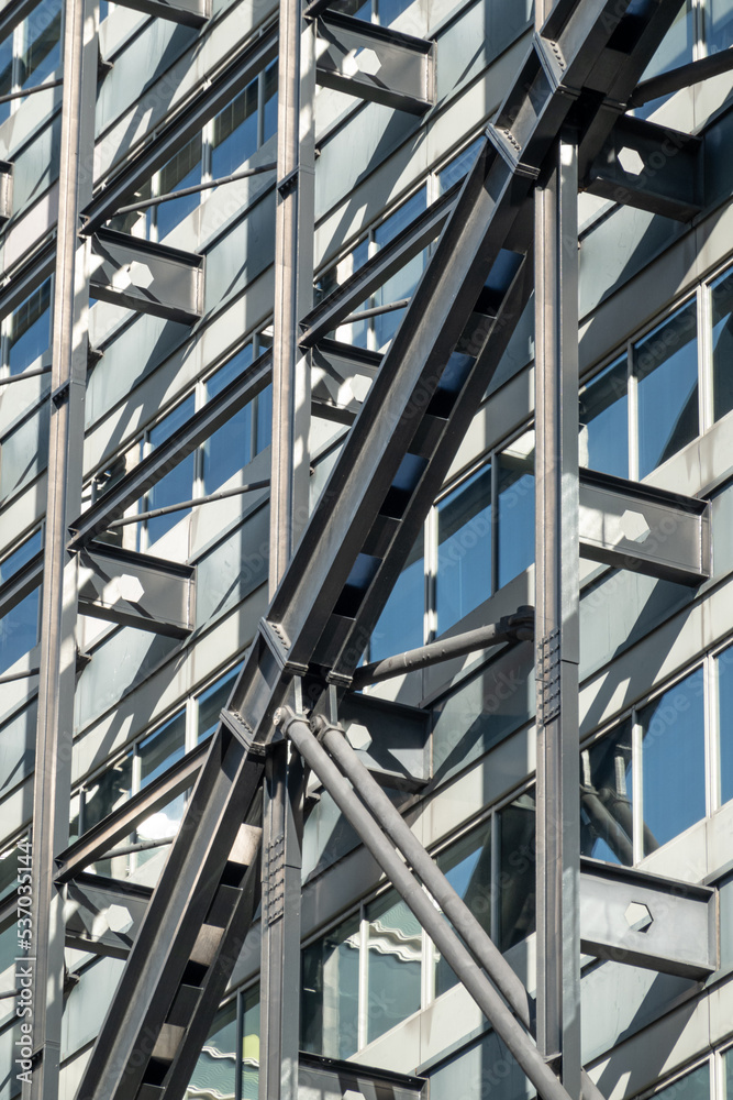 Architectural detail of modern building facade in London Architectural detail of modern building facade in London