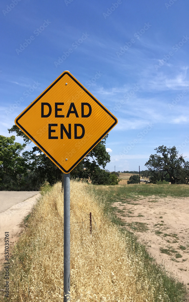 Dead End street sign at a rural road