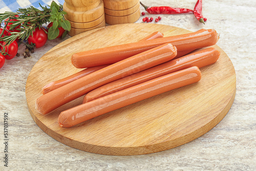 Boiled Pork sausages for brakfast photo