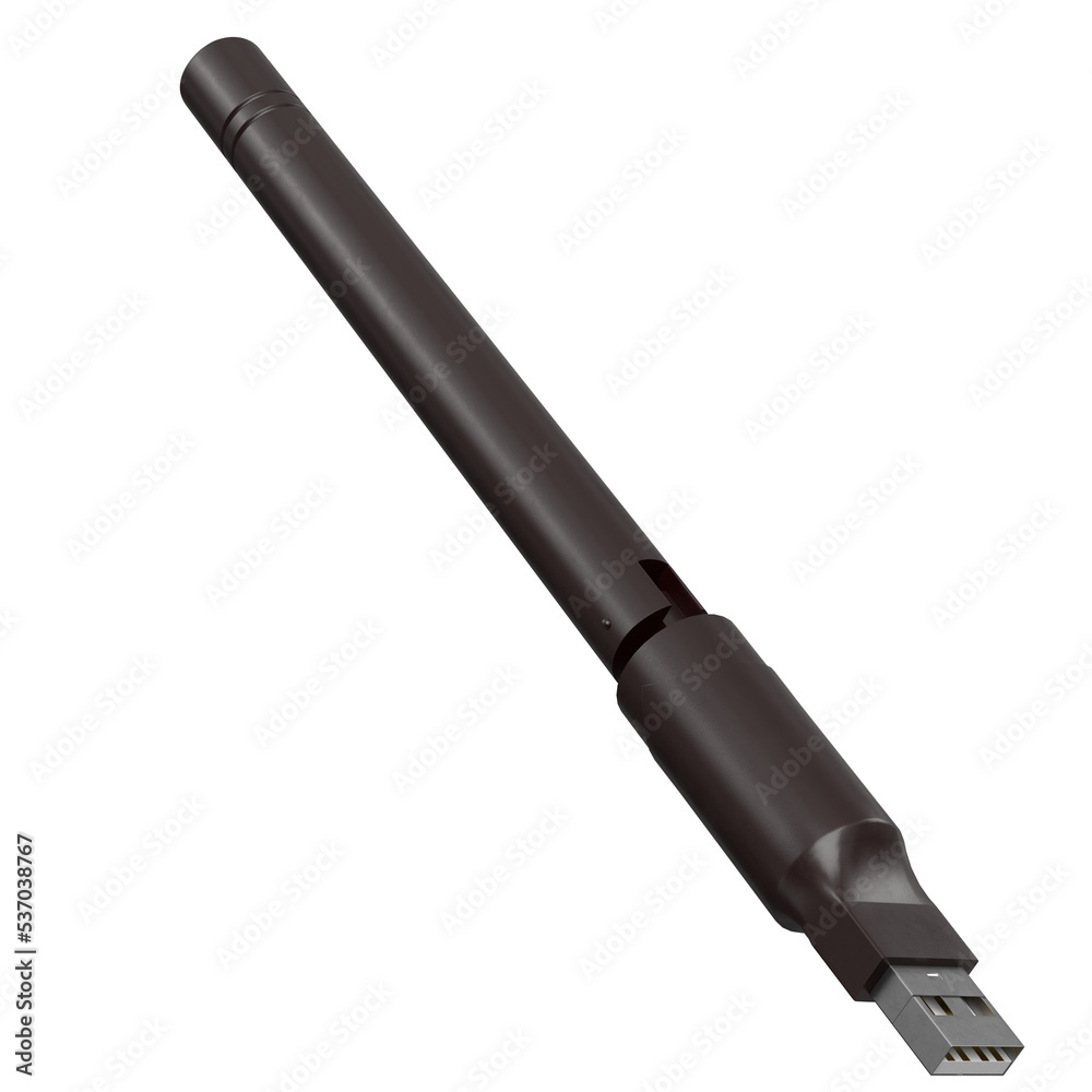 3d rendering illustration of a USB WiFi dongle antenna 3d rendering illustration of a USB WiFi dongle antenna