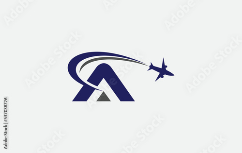 Tour and travel agency logo vector download airline and aviation logo design vector extra bold letter A