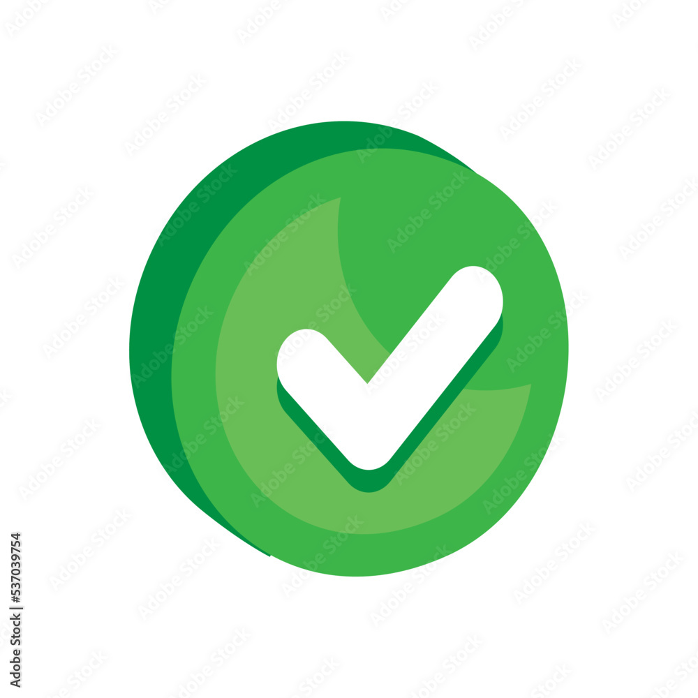check symbol isometric button check symbol isometric button