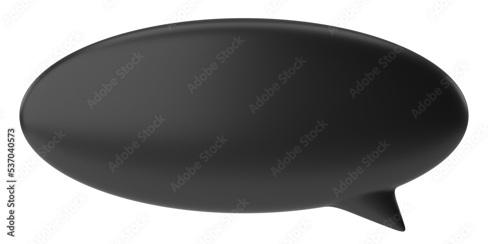 Speech bubble. Speech balloon. Text box. 3D illustration.