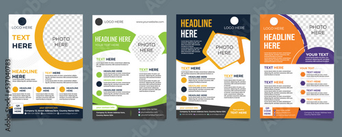 Flyer design with modern layout, Brochure Design, flyer vector design in A4 with colorful shapes