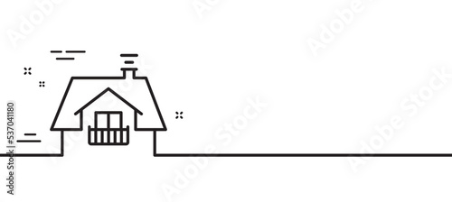 Balcony line icon. Building balconet sign. Apartment terrace symbol. Minimal line illustration background. Balcony line icon pattern banner. White web template concept. Vector