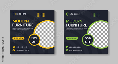 Modern furniture promotion social media post template