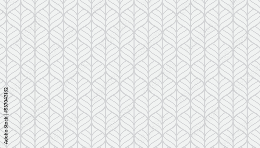 Abstract elegant white leaf pattern. Black and white geometric floral concept. Vector illustration.