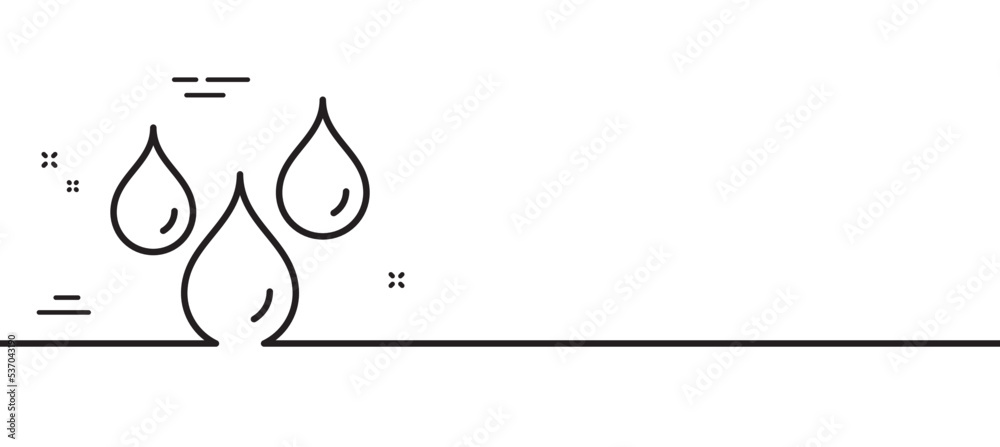 Waterproof line icon. Water resistant sign. Drop protection symbol. Minimal line illustration background. Waterproof line icon pattern banner. White web template concept. Vector