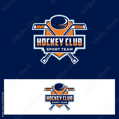 hockey sport vector graphic template. ice sport tournament in badge emblem style illustration.