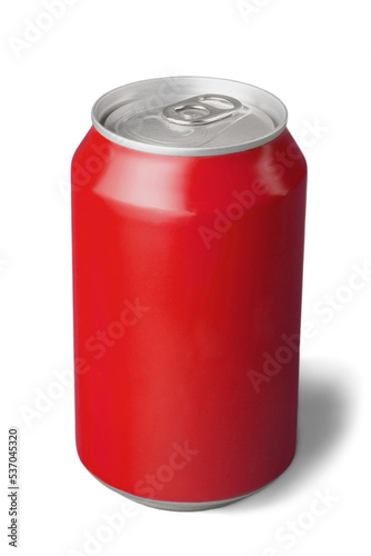 Red aluminum can with blank copy space