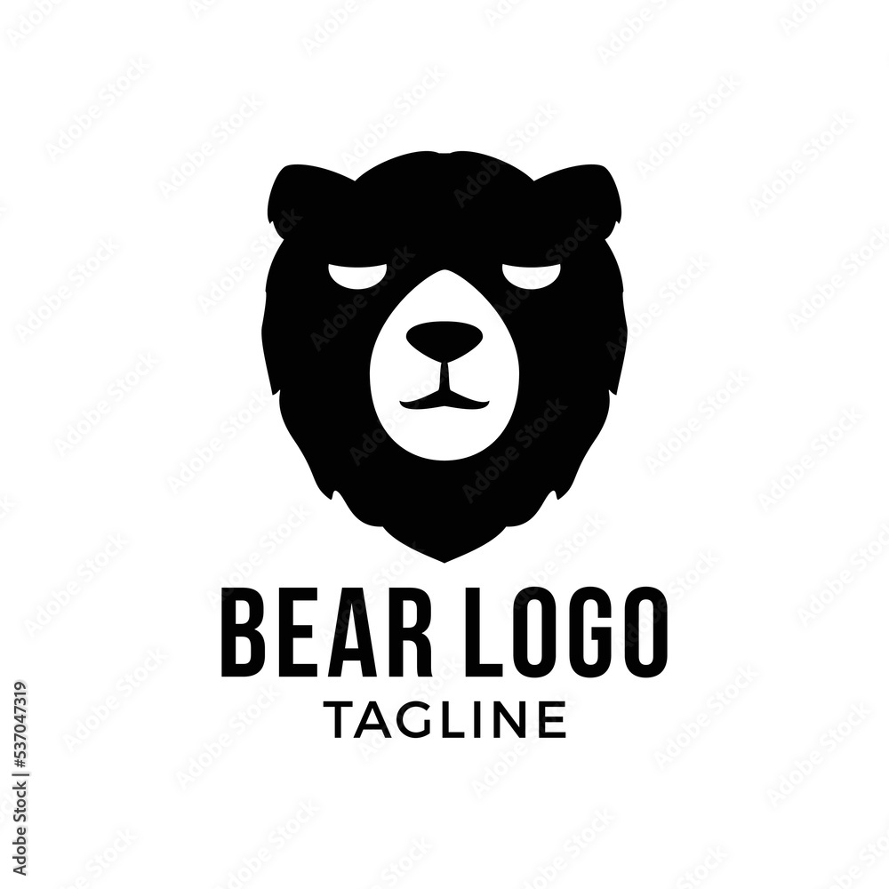 bear face silhouette logo inspirations - vector bear face silhouette logo inspirations - vector