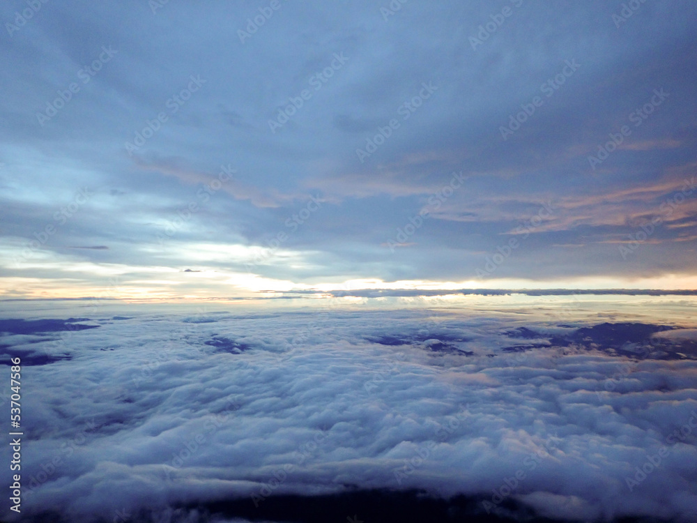 Landscape from top of mount Fuji in Japan