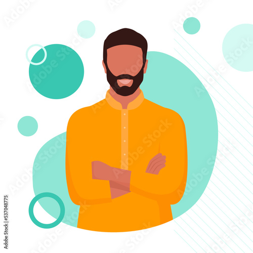 Confident Indian man posing with crossed arms