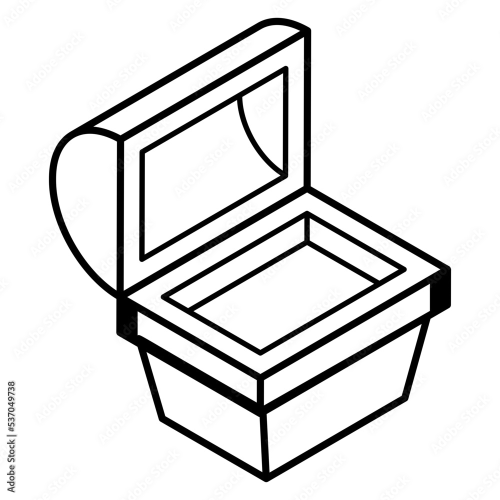 A treasure chest linear icon design A treasure chest linear icon design